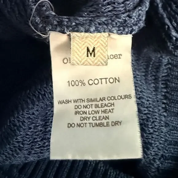 OLIVER SPENCER 100% Cotton Crewneck Long Sleeve Pullover Fisherman Sweater M - Picture 5 of 6